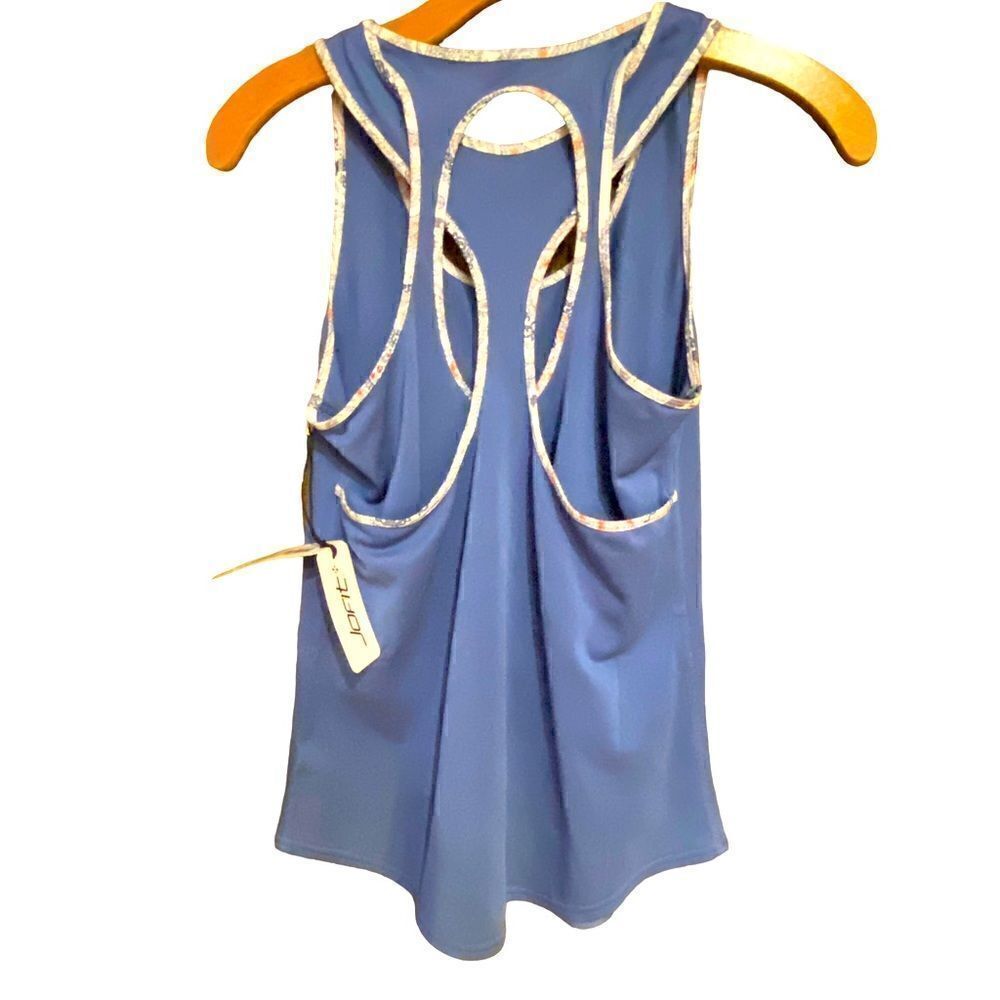 Jofit NWT Sz XS Blue Dixie Cut Out Racer Back Cross Pickleball Golf Tennis Top
